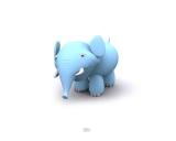 Tučný modrý sloník